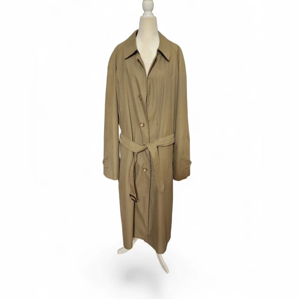 Lauren RL Vintage Trench Coat Mens 44 Long Khaki, RN76926 Made In Vietnam